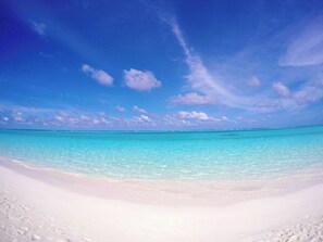 Nära stranden och vit sandstrand