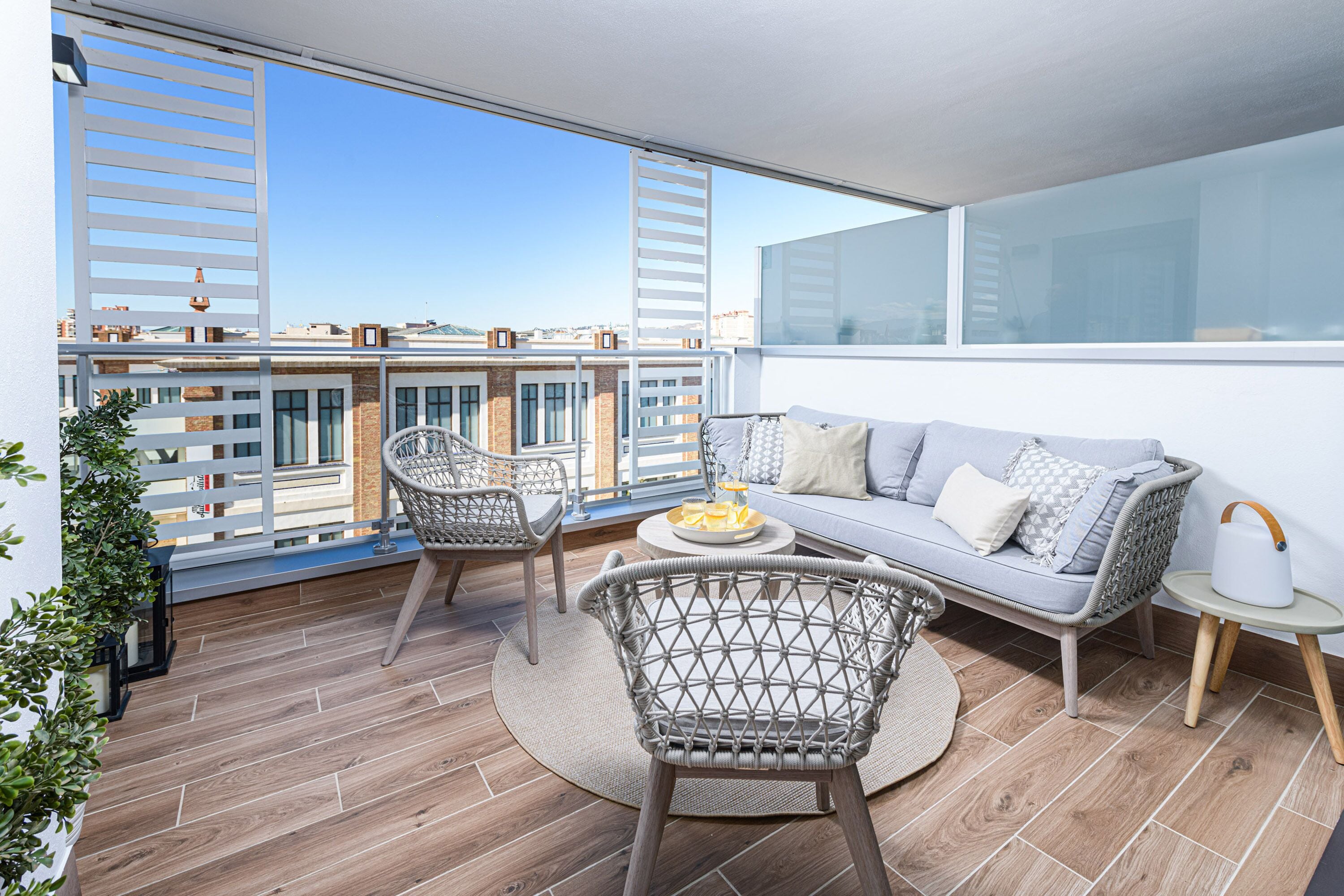 Luxury Apartment, City View | Living area | 5-inch TV with satellite channels