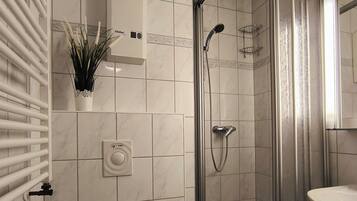 Shower, soap, toilet paper