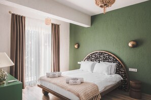 Deluxe Double Room, Balcony, Courtyard View | Egyptian cotton sheets, premium bedding, down duvets, memory-foam beds