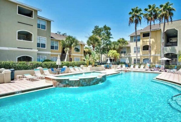 Outdoor pool, a heated pool