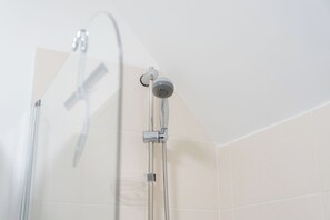 Hair dryer, soap, shampoo, toilet paper