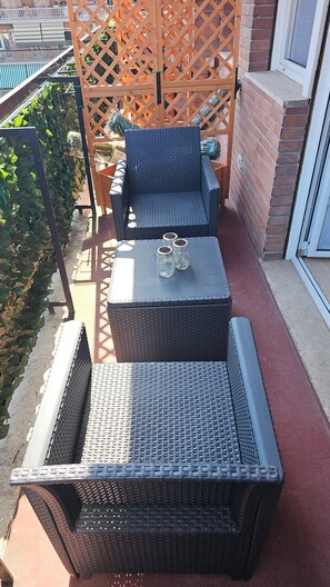 Deluxe-Doppelzimmer, Balkon, Blick auf den Innenhof | Balkon