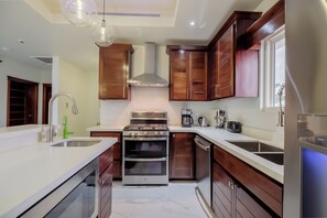 Luxury Condo, 2 Bedrooms, Ocean View | Private kitchen | Microwave, coffee/tea maker, high chair - Royal Kahal Beach Resort (San Pedro)