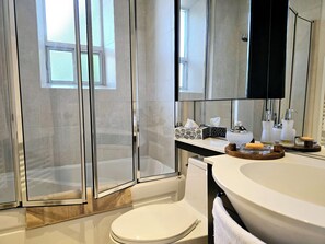 Hair dryer, towels, soap, shampoo - Midtown Toronto Apartment (Toronto)