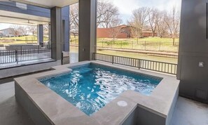 Pool - New modern lakefront property, featuring a private cocktail pool and boat slip. (Kingsland)