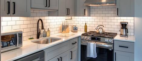 Microwave, oven, stovetop, dishwasher