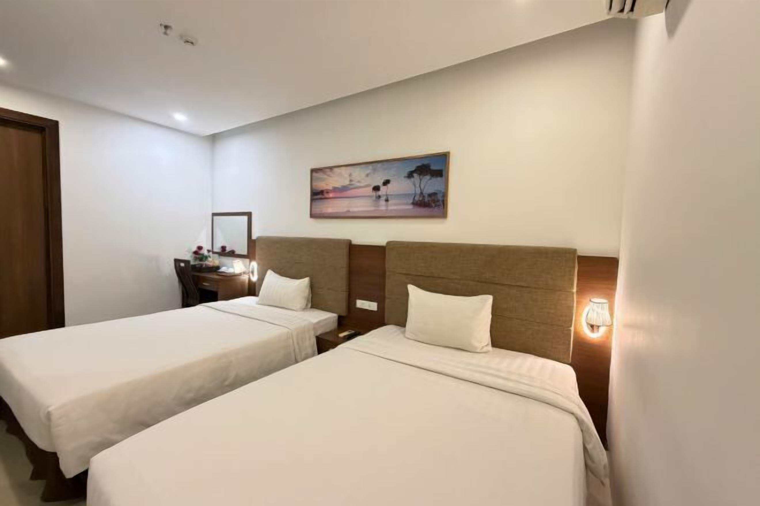 Minibar, desk, blackout drapes, soundproofing