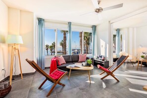 Apartment, Sea View | Living area - Solaga - Miguel (Málaga)