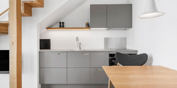 Deluxe Apartment, Garden View | Private kitchen - Møllegården (Ringkobing)
