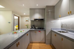 Executive Apartment, 1 Bedroom | Private kitchen | Fridge, electric kettle, griddle, eco-friendly cleaning products - Citadines Zhengda Mall Hefei (Hefei)