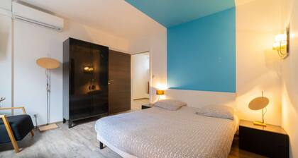 Chambre privative bleue