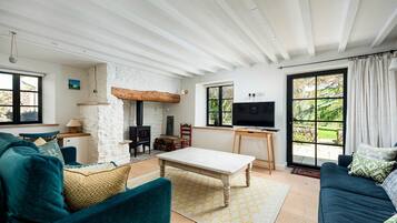 Télévision, cheminée