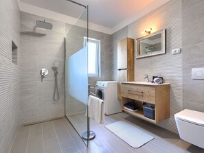 Hair dryer, towels