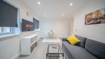 Luxury Apartment, Private Bathroom (One Bedroom) | Shared kitchen | Full-size fridge, microwave, oven, stovetop