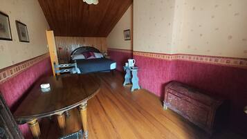 1 chambre, bureau, fer et planche Ă repasser, lit parapluie