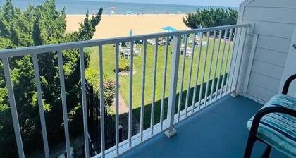 VB Oceanfront Condo at Boardwalk. See Dolphins from Balcony. Steps to Beach+Pool