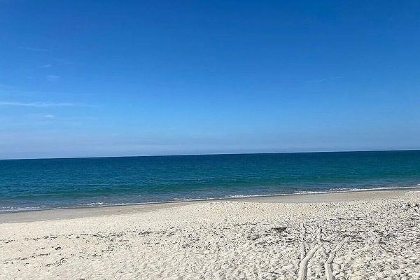 Plage à proximité, chaises longues, serviettes de plage