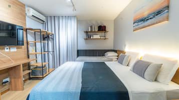 1 bedroom, desk, laptop workspace, blackout drapes