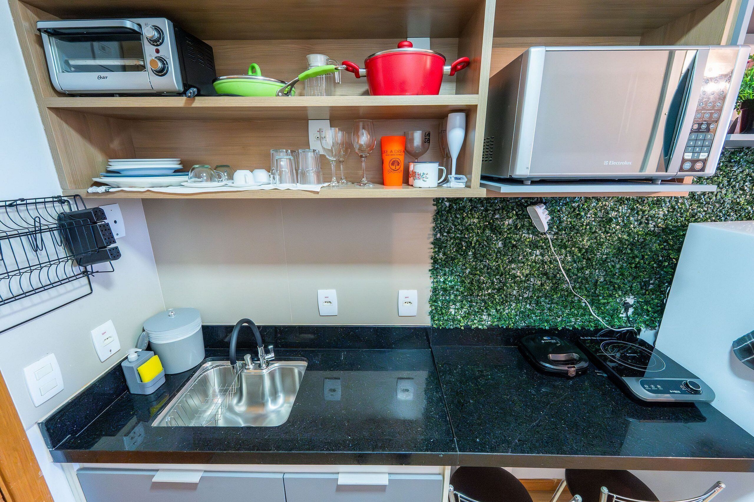 Apartment | Private kitchen | Fridge, microwave, stovetop, cookware/dishes/utensils