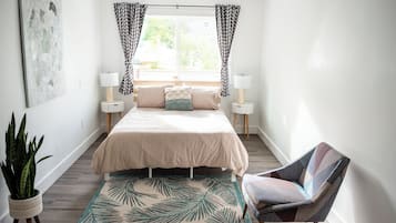 2 bedrooms, iron/ironing board, travel crib, WiFi