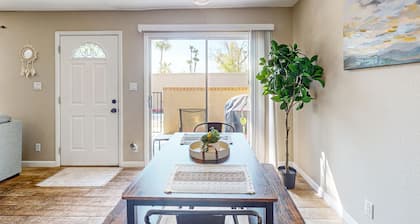 Modern townhome with pool, AC, W/D, grill, and private patio