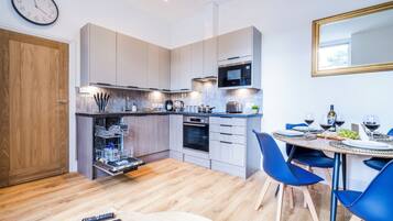 Microwave, oven, stovetop, dishwasher