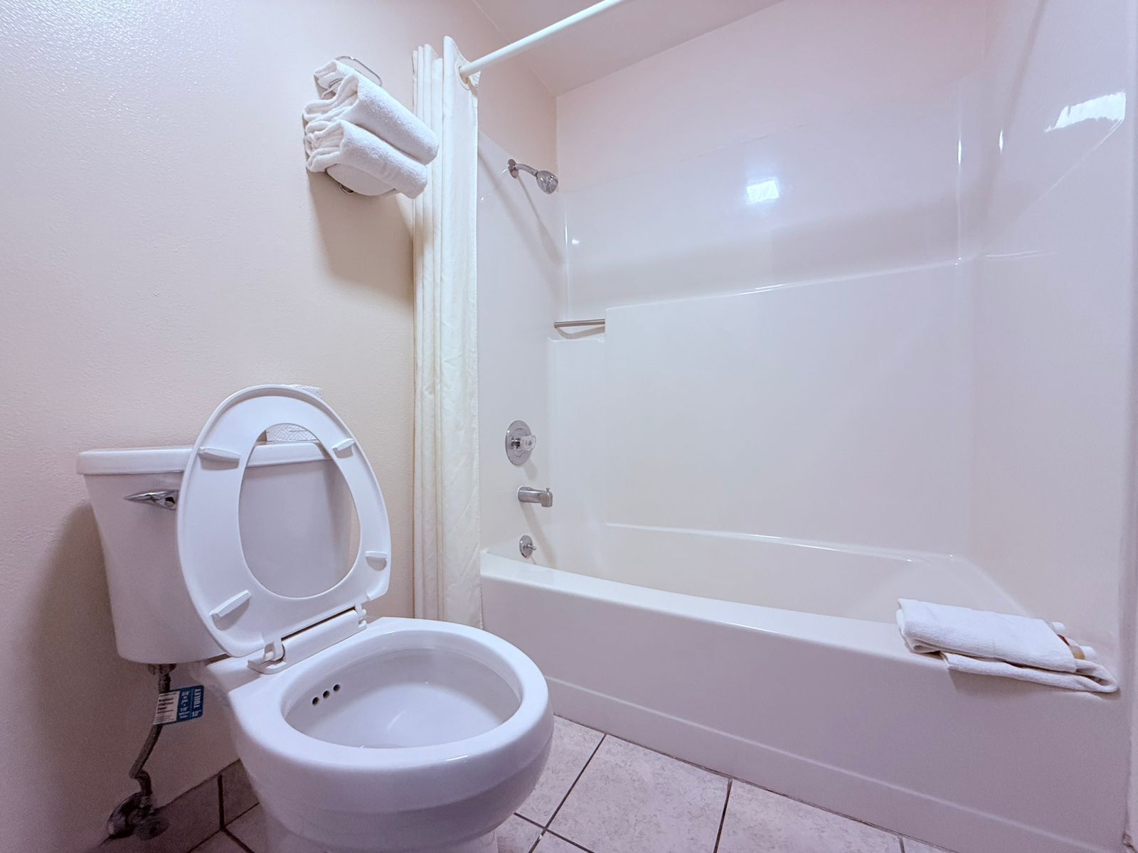 A bathroom with a toilet, a bathtub, and a shower.