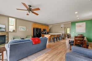 TV, fireplace - Dog Friendly 5BR Retreat Near Wisp w/ Hot Tub (McHenry)