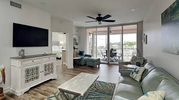 Studio (2 Bedrooms) | Living area | 42-inch TV with digital channels