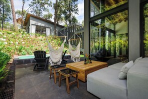 Exclusive House, Mountain View | Living area | 60-inch flat-screen TV with digital channels, fireplace - Casa Helechos Amazing Architechture (Valle de Bravo)