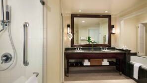 Hair dryer, towels, toilet paper