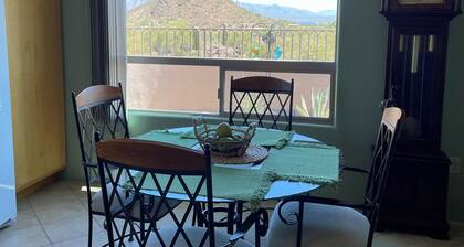 Saguaro Studded City and Mountain Views in the Tucson Mountain foothills.