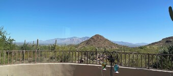 Saguaro Studded City and Mountain Views in the Tucson Mountain foothills.