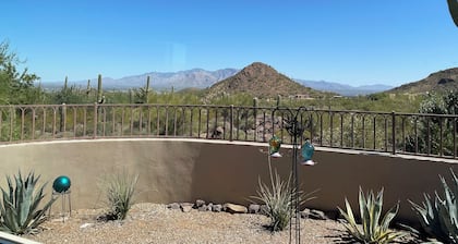 Saguaro Studded City and Mountain Views in the Tucson Mountain foothills.