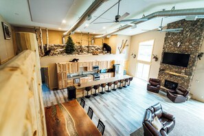 TV, fireplace - The Lodge at Nature Shores (Pine City)