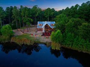 Exterior - Whistling Duck · Stocked Pond: Gameroom, Shuffleboard, & Hot Tub (Broken Bow)