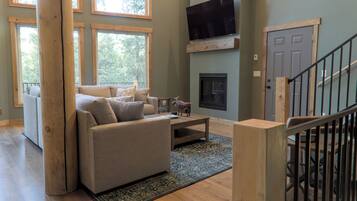 Smart TV, fireplace, video games, books