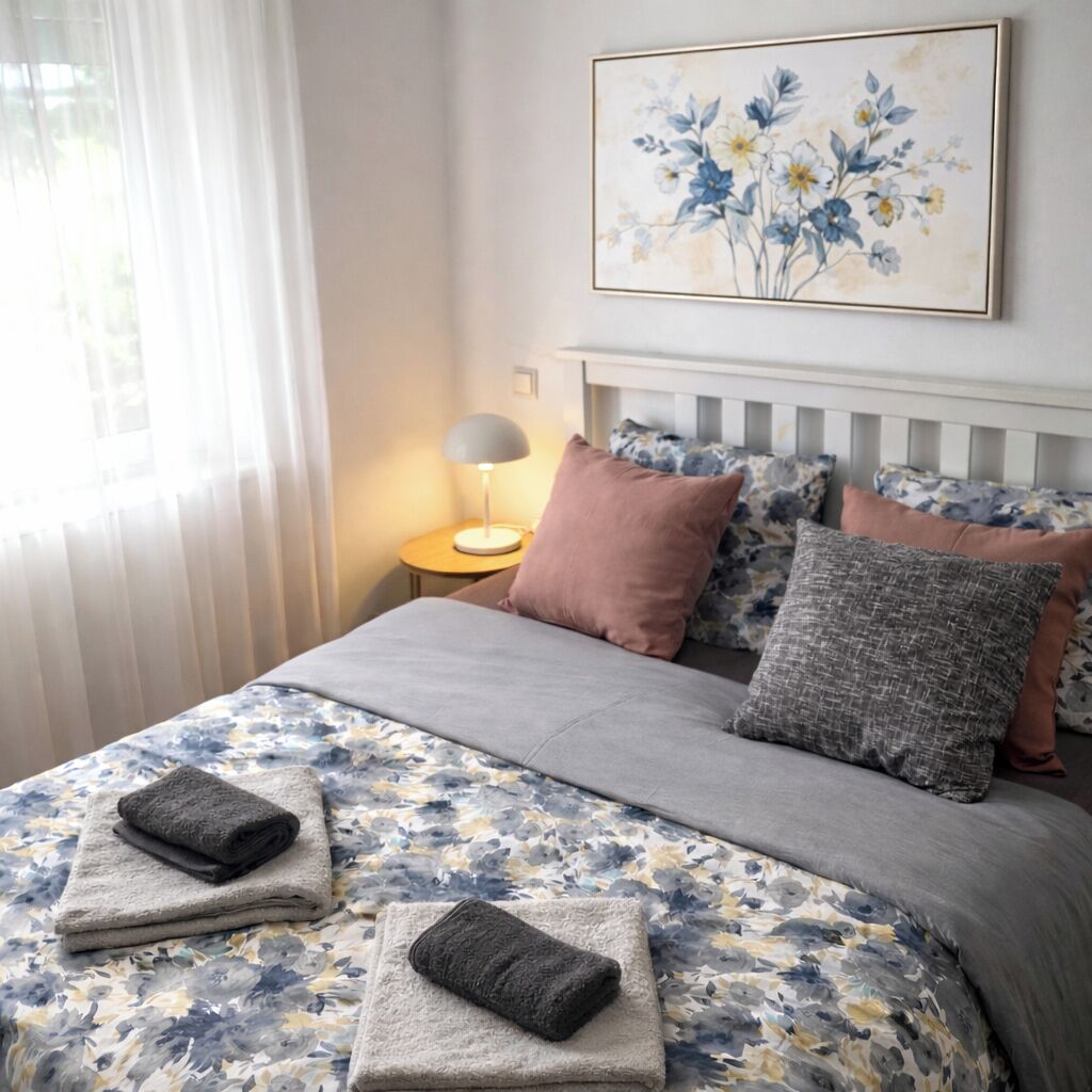 2 habitaciones, tabla de planchar con plancha, wifi y ropa de cama 
