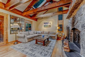 TV, fireplace - Alpine Meadows Retreat: 3-Min to Base, w/Hot Tub (Alpine Meadows)