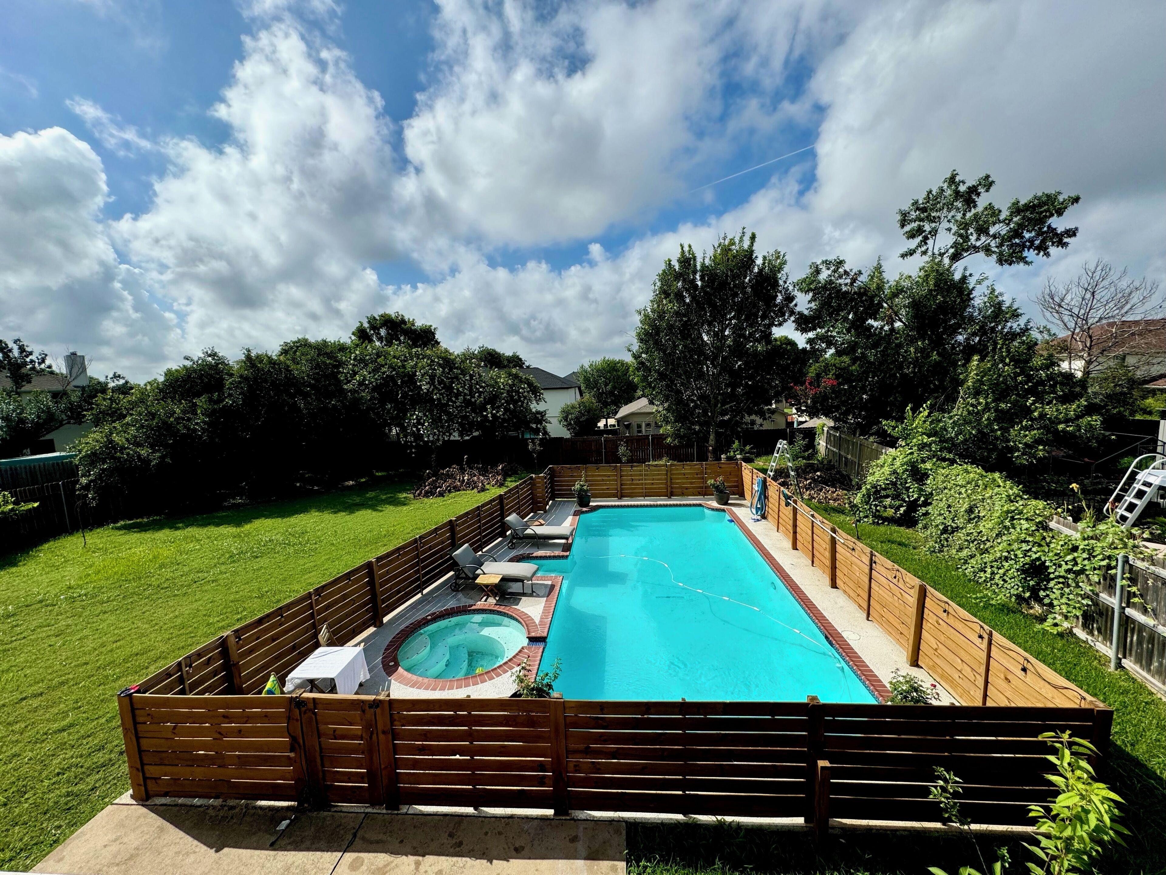 Executive family home with entertainers yard with private pool in North Austin