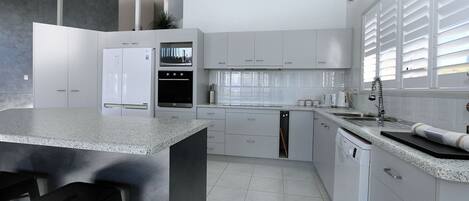 Microwave, oven, stovetop, dishwasher