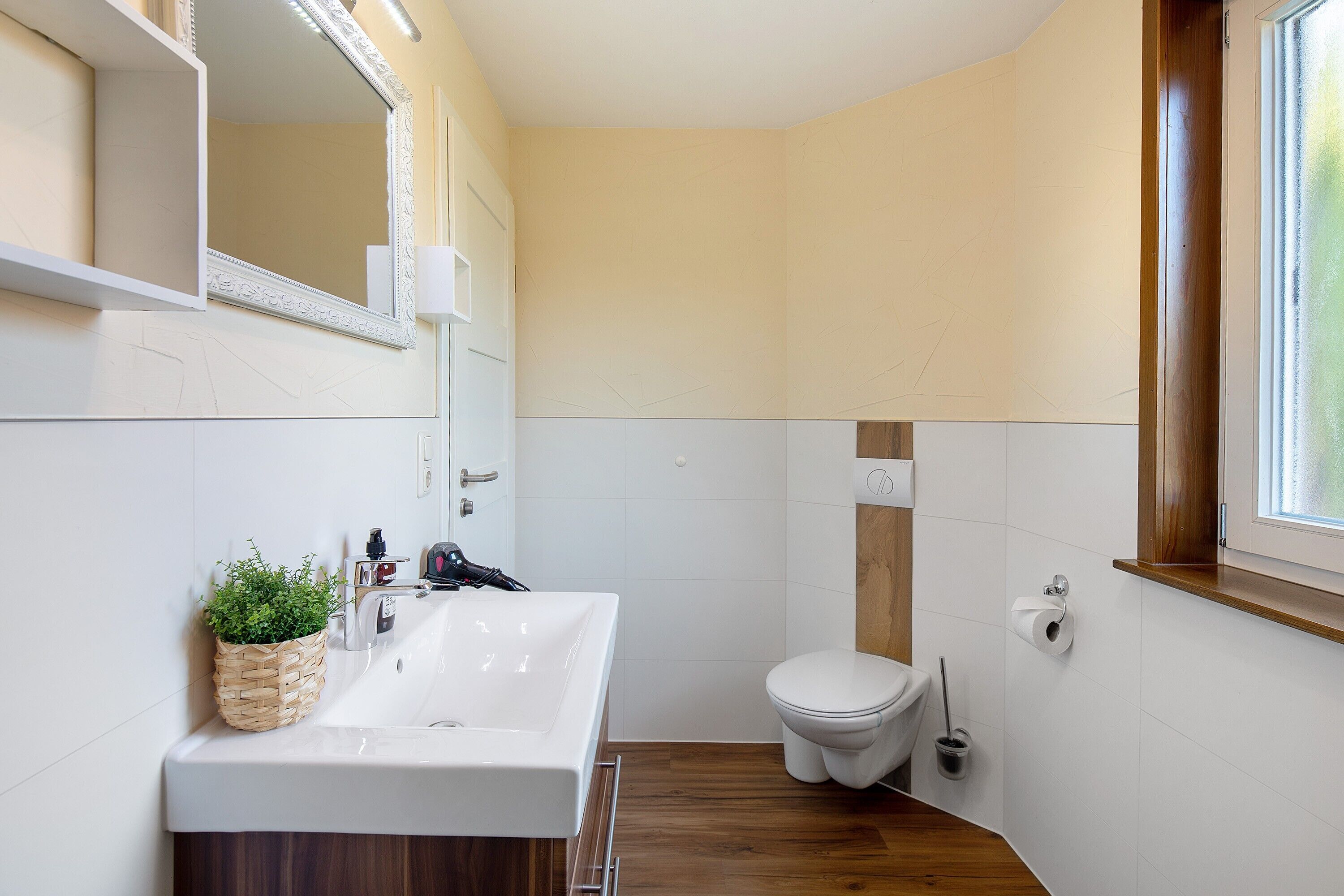 Ducha, secador de pelo, toallas