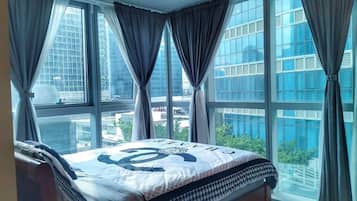 Deluxe-huoneisto, 1 makuuhuone, keittiö, kaupunkinäköala | Huoneen varustelu