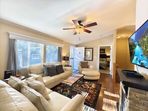 Smart TV, fireplace