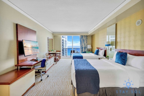 Desk, iron/ironing board, travel crib, WiFi