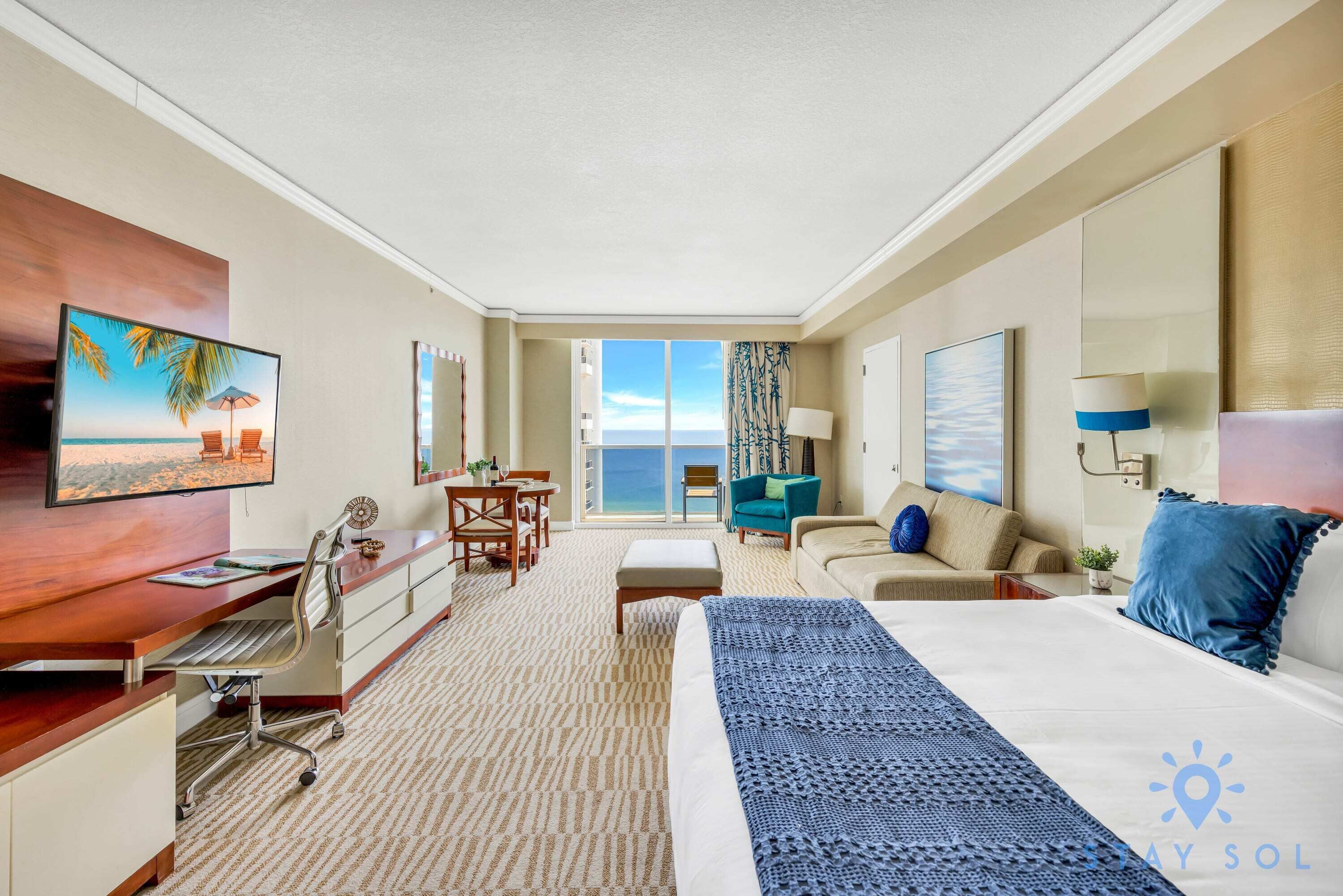 Desk, iron/ironing board, travel crib, WiFi