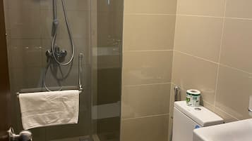 Eco-friendly toiletries, hair dryer, towels, soap