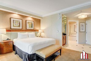 Desk, iron/ironing board, WiFi, bed sheets - MGM Signature-25-611 Strip View Jacuzzi Studio (Las Vegas)