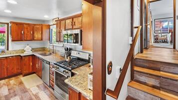 Microwave, oven, stovetop, dishwasher